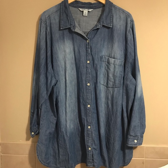 plus size denim shirt old navy